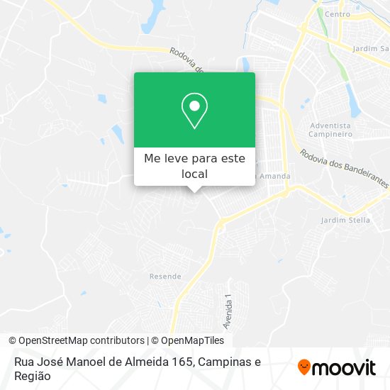 Rua José Manoel de Almeida 165 mapa
