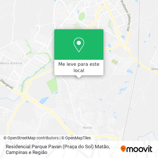 Residencial Parque Pavan (Praça do Sol) Matão mapa