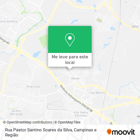 Rua Pastor Santino Soares da Silva mapa