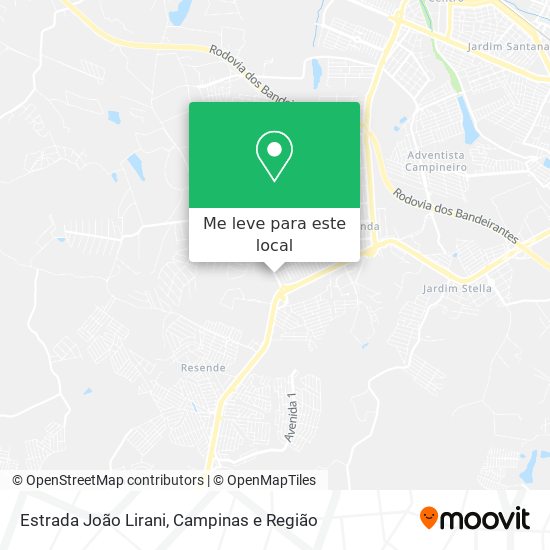 Estrada João Lirani mapa