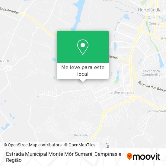 Estrada Municipal Monte Mór Sumaré mapa