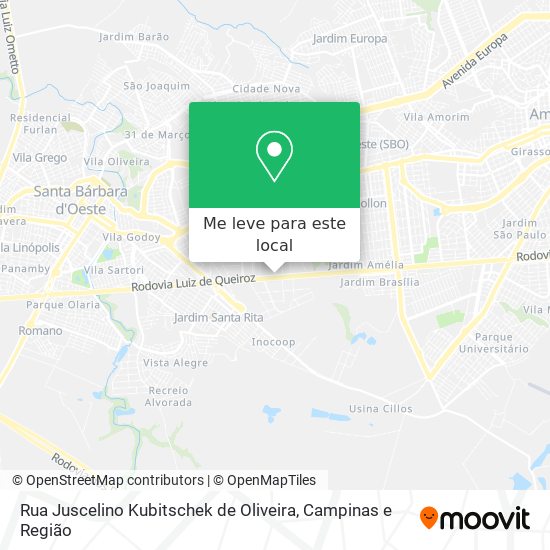 Rua Juscelino Kubitschek de Oliveira mapa
