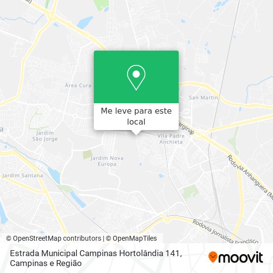 Estrada Municipal Campinas Hortolândia 141 mapa