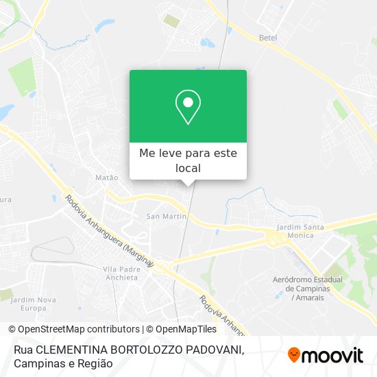 Rua CLEMENTINA BORTOLOZZO PADOVANI mapa