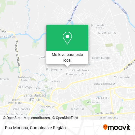 Rua Mococa mapa