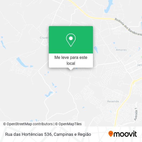 Rua das Hortências 536 mapa
