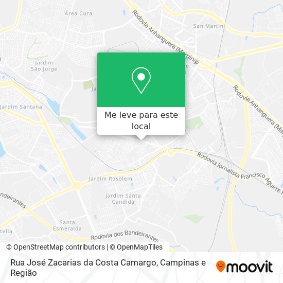 Rua José Zacarias da Costa Camargo mapa