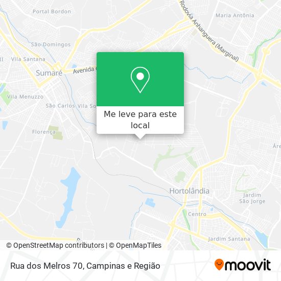 Rua dos Melros 70 mapa