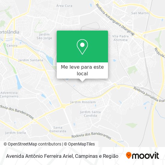 Avenida Antônio Ferreira Ariel mapa