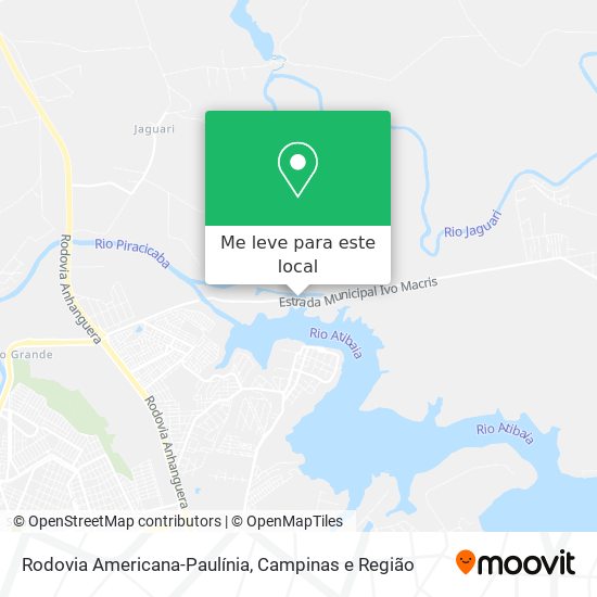 Rodovia Americana-Paulínia mapa