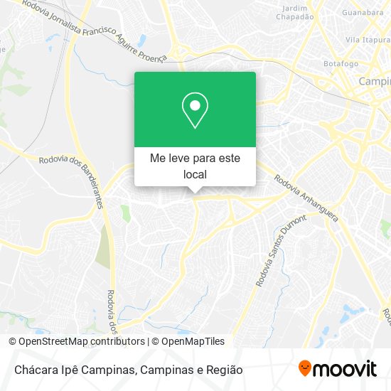 Chácara Ipê Campinas mapa