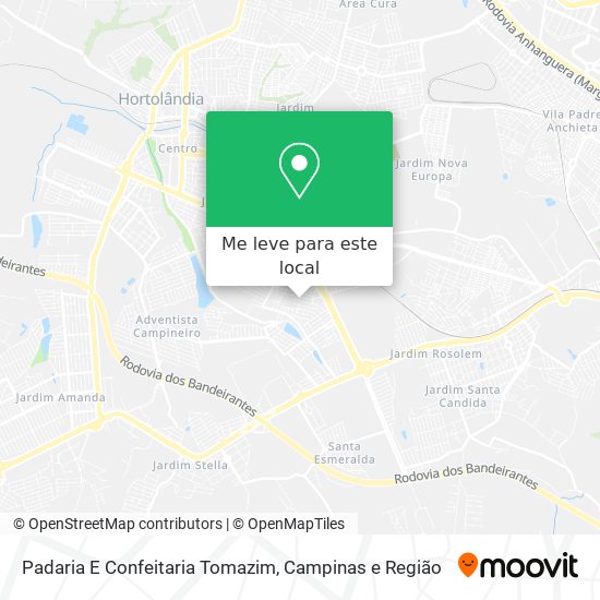 Padaria E Confeitaria Tomazim mapa