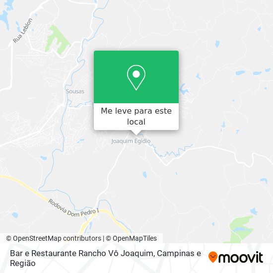 Bar e Restaurante Rancho Vô Joaquim mapa