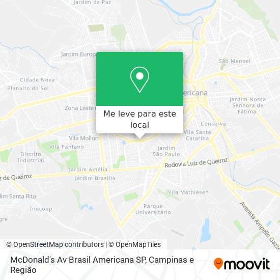 McDonald's Av Brasil Americana SP mapa