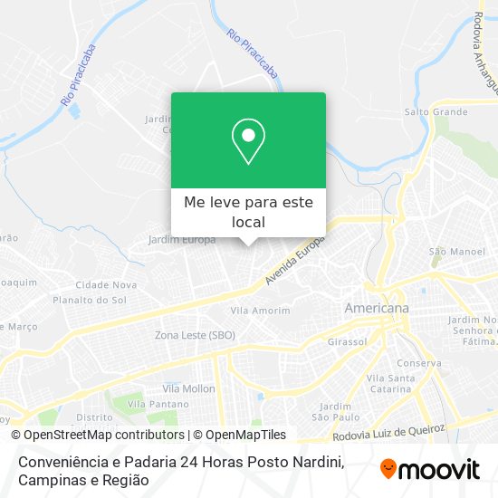 Conveniência e Padaria 24 Horas Posto Nardini mapa