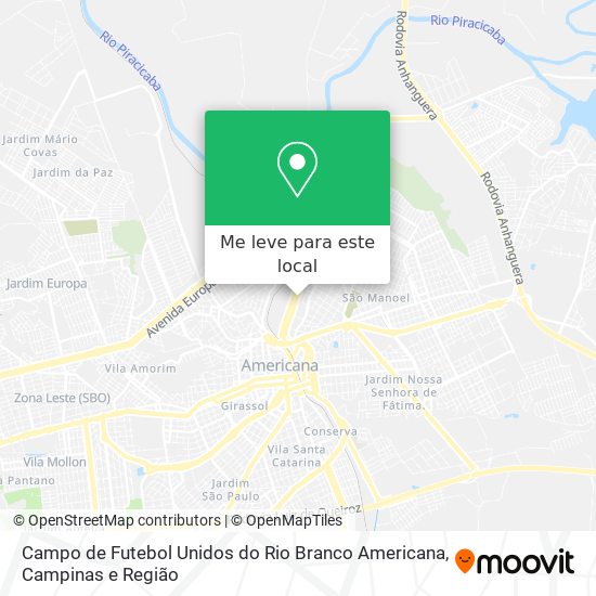 Campo de Futebol Unidos do Rio Branco Americana mapa