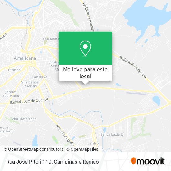 Rua José Pitoli 110 mapa