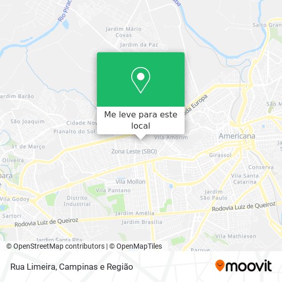 Rua Limeira mapa