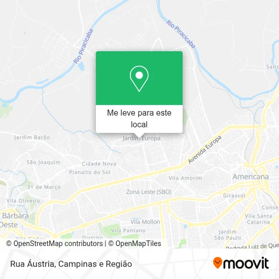 Rua Áustria mapa