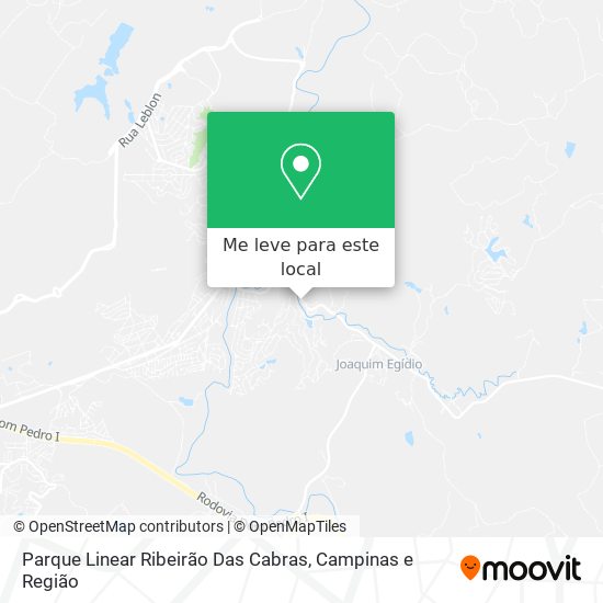 Parque Linear Ribeirão Das Cabras mapa