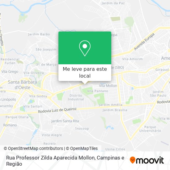 Rua Professor Zilda Aparecida Mollon mapa