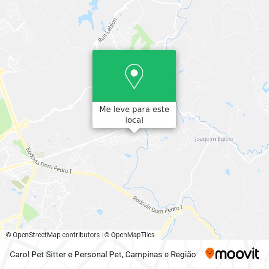 Carol Pet Sitter e Personal Pet mapa