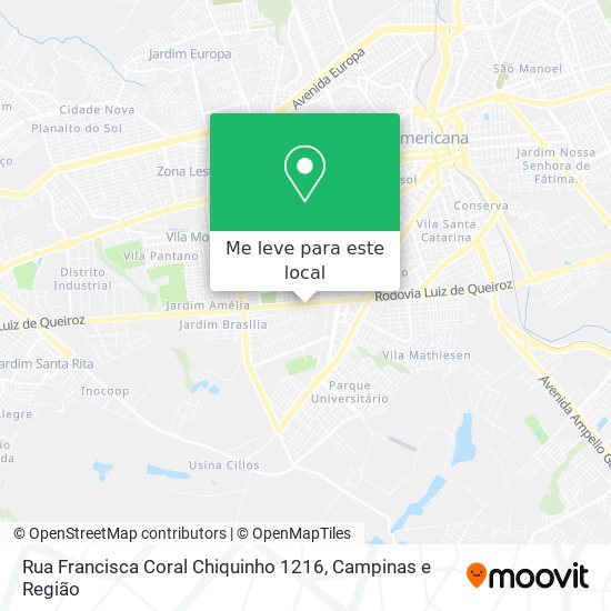 Rua Francisca Coral Chiquinho 1216 mapa
