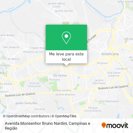 Avenida Monsenhor Bruno Nardini mapa