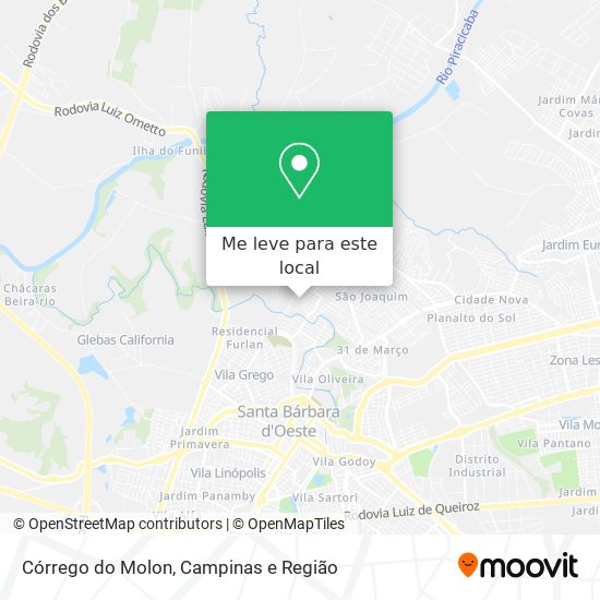 Córrego do Molon mapa