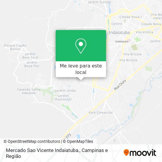 Mercado Sao Vicente Indaiatuba. mapa