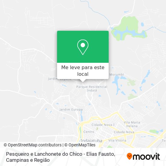 Pesqueiro e Lanchonete do Chico - Elias Fausto mapa