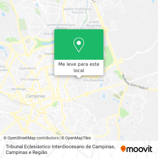 Tribunal Eclesiástico Interdiocesano de Campinas mapa