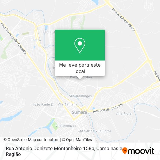 Rua Antônio Donizete Montanheiro 158a mapa