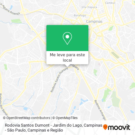 Rodovia Santos Dumont - Jardim do Lago, Campinas - São Paulo mapa