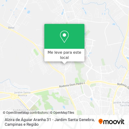 Alzira de Águiar Aranha 31 - Jardim Santa Genebra mapa
