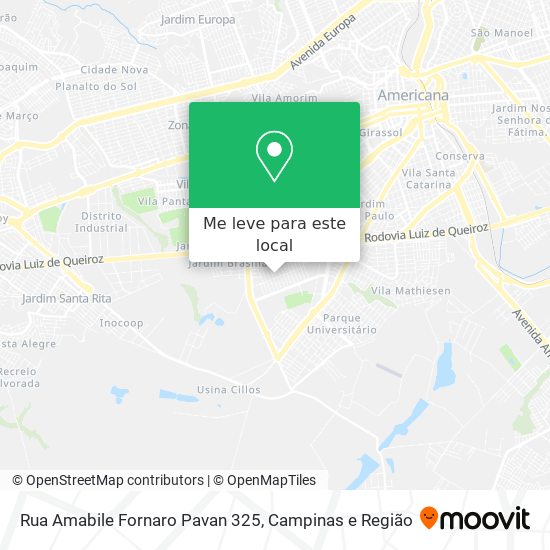 Rua Amabile Fornaro Pavan 325 mapa