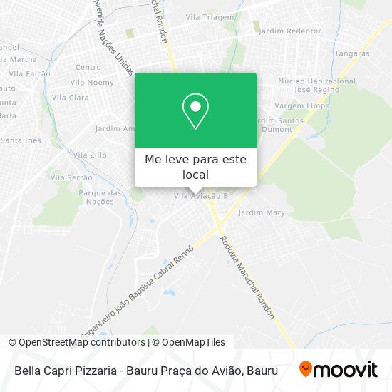 Bella Capri Pizzaria - Bauru Praça do Avião mapa