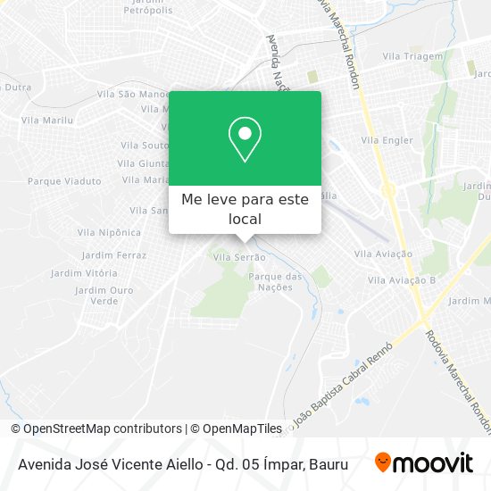 Avenida José Vicente Aiello - Qd. 05 Ímpar mapa