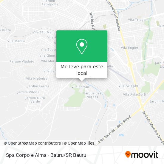 Spa Corpo e Alma - Bauru/SP mapa