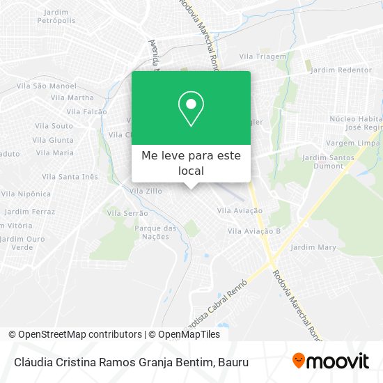 Cláudia Cristina Ramos Granja Bentim mapa