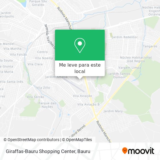 Giraffas-Bauru Shopping Center mapa