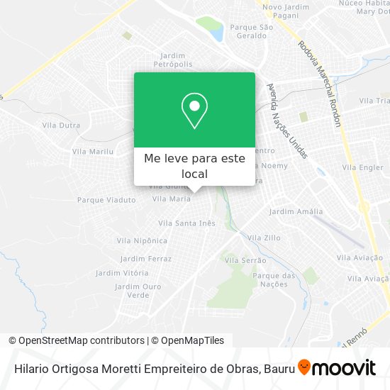 Hilario Ortigosa Moretti Empreiteiro de Obras mapa