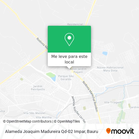 Alameda Joaquim Madureira Qd-02 Impar mapa