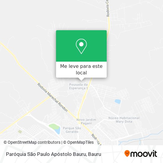 Paróquia São Paulo Apóstolo Bauru mapa