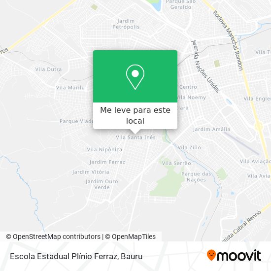 Escola Estadual Plínio Ferraz mapa