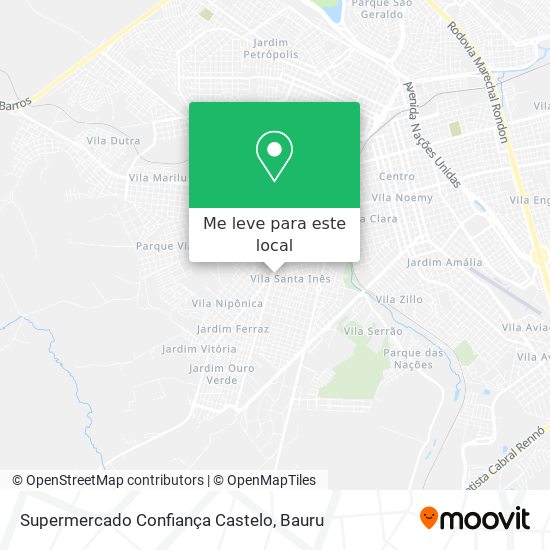 Supermercado Confiança Castelo mapa