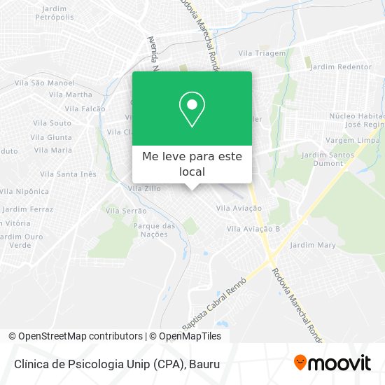 Clínica de Psicologia Unip (CPA) mapa