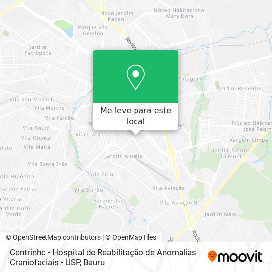 Centrinho - Hospital de Reabilitação de Anomalias Craniofaciais - USP mapa