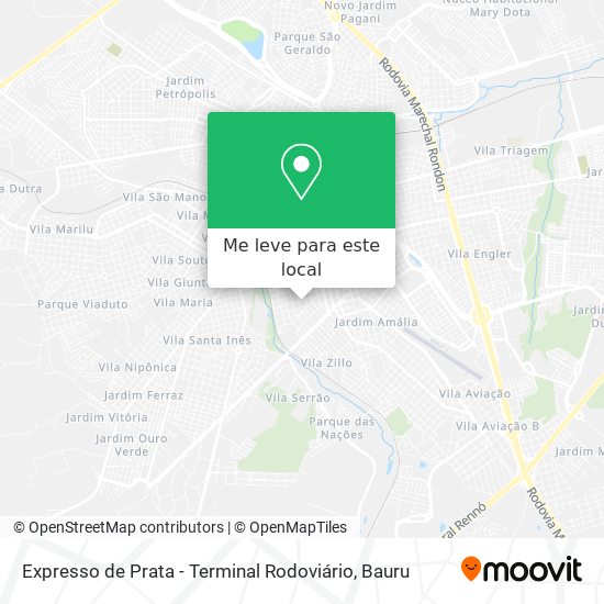 Expresso de Prata - Terminal Rodoviário mapa