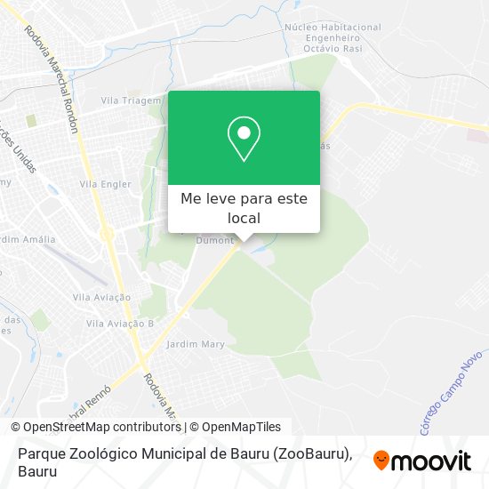 Parque Zoológico Municipal de Bauru (ZooBauru) mapa